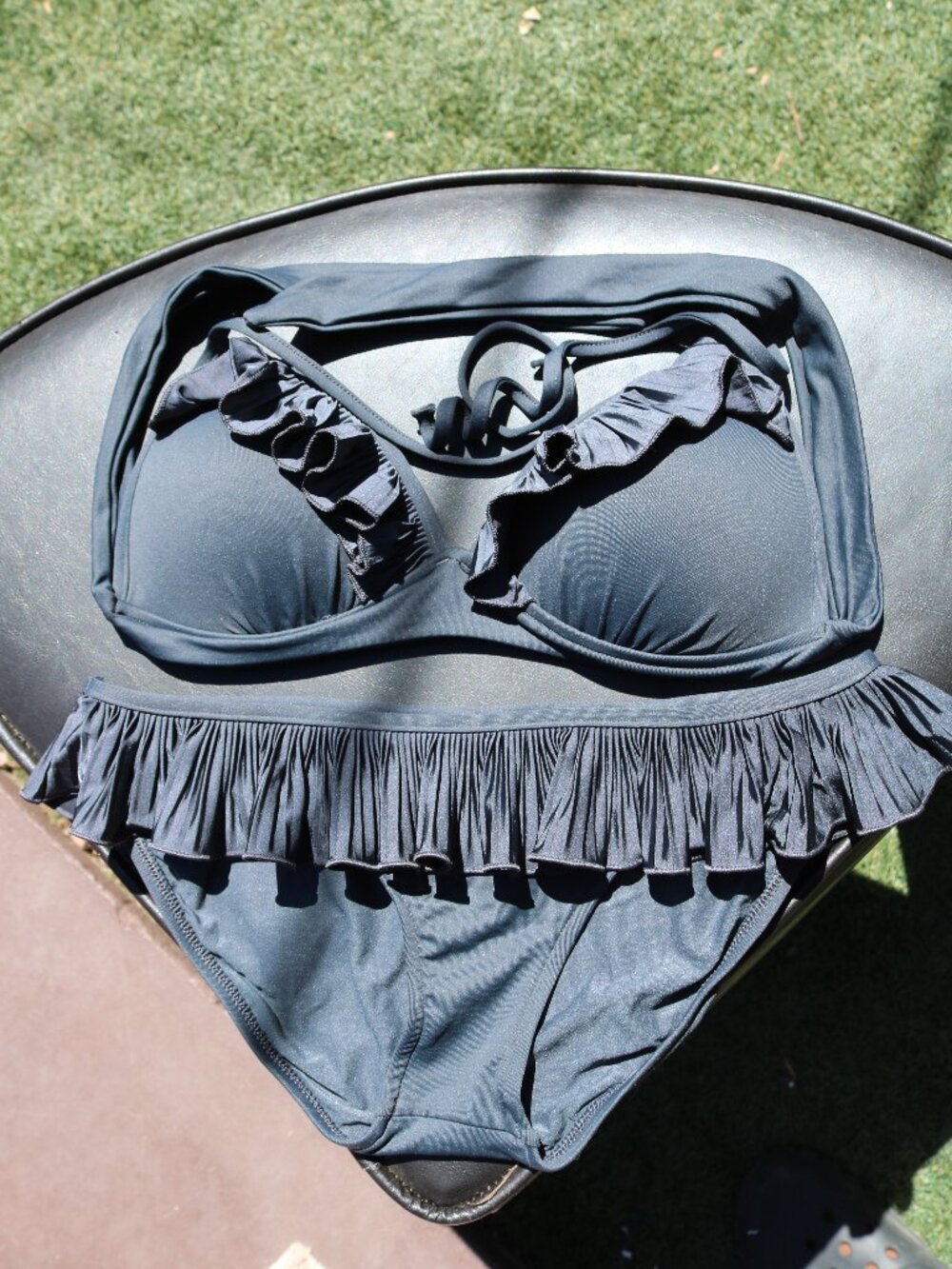 vintage Seafolly Australia ruffle bikini set